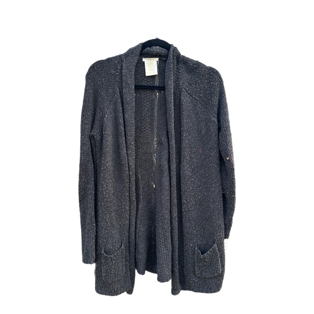 Matty M Charcoal Open Front Cardigan